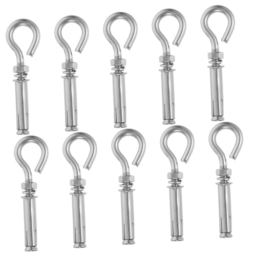 Hohopeti 10 Stück Teiliges Edelstahl Expansionshaken mit Geschlossener Schlaufe Hochbelastbar Korrosionsbeständig für Mauerwerkswände Geeignet für Industrie und Außenbereich Hohopeti 10 Stück Teiliges Edelstahl Expansionshaken mit Geschlossener Schlaufe Hochbelastbar Korrosionsbeständig für Mauerwerkswände Geeignet für Industrie und Außenbereich von Hohopeti