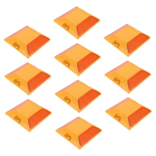 Hohopeti 10 Stück Teiliges Gelbe Reflektierende Fahrbahnmarkierer aus Kunststoff Hohe Sichtbarkeit und Langlebigkeit Witterungsbeständig Für Einfahrten Straßen und Parkplätze Hohopeti 10 Stück Teiliges Gelbe Reflektierende Fahrbahnmarkierer aus Kunststoff Hohe Sichtbarkeit und Langlebigkeit Witterungsbeständig Für Einfahrten Straßen und Parkplätze von Hohopeti