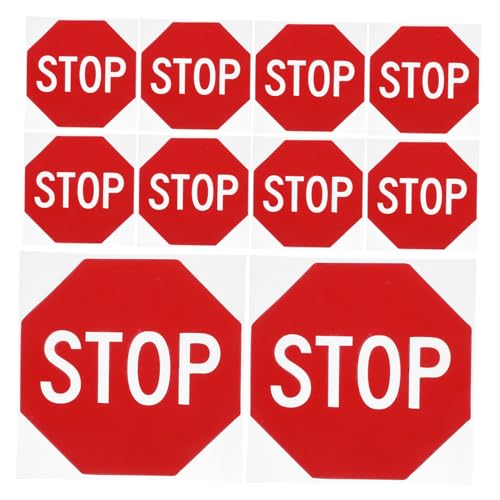 Hohopeti 10 Stück Teiliges Stop Warnschild Wetterfeste Rote Sicherheitsaufkleber Selbstklebende Notstopp-hinweis Sticker für Innen Außenbereiche Hohe Sichtbarkeit für Werkstatt Büro Schule von Hohopeti