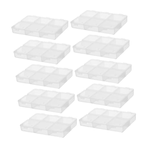 Hohopeti 10 Stück Transparente Aufbewahrungsbox mit variablen Fächern Verstellbarem Einsatz Kompakter Organizer für Bastelbedarf Schmuck Perlen und Kleine DIY-Teile von Hohopeti