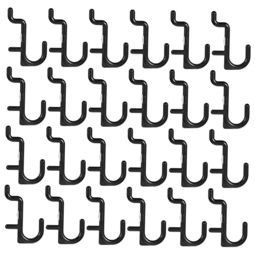Hohopeti 100 Stück Teiliges J förmiges Stecktafelhaken Robustem Kunststoff Schwarze Wandhaken für Garage und Werkstatt Platzsparende Werkzeugaufhängung und Vielseitige Pegboard von Hohopeti