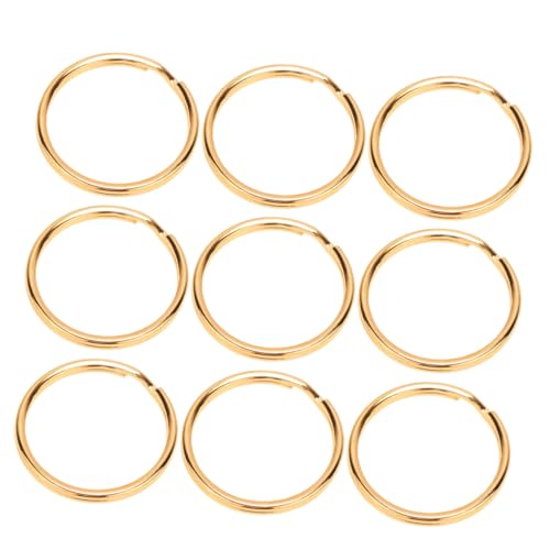 Hohopeti 100 Stück Teiliges Runde Flache Schlüsselringe Goldfarbene Metallschlüsselringe für Schlüsselorganisation Zuhause Auto DIY Zubehör Langlebig Robust von Hohopeti