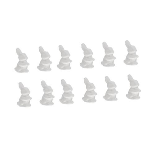 Hohopeti 12 Stück DIY Schaumstoffhasen Bastelbedarf für Ostern Leicht zu Bemalen und Wiederverwendbar Sicher und Langlebig von Hohopeti
