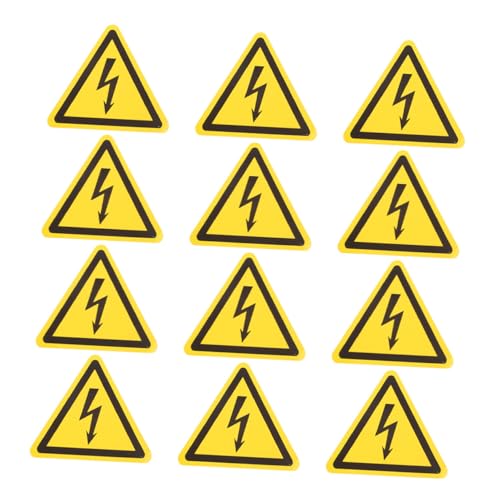 Hohopeti 12 Stück Sicherheitsaufkleber für Elektrische Geräte Selbstklebende Hochspannungs warnschilder Dreieckige Warnzeichen für Stromschlagrisiko Langlebige Schutzetiketten für von Hohopeti