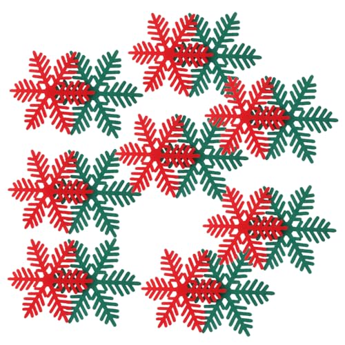 Hohopeti 16 Stück Weihnachts Schneeflocken Untersetzer Dekoration Winterurlaub Getränkeuntersetzer Schneeflocken Untersetzer Weihnachts Vlies von Hohopeti