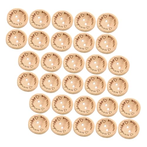 Hohopeti 2 Packungen Handgemachte Holzknöpfe mit Lasergravur Herzmotiv im Pack Natürliche Glatte Oberfläche für Nähen Basteln Scrapbooking DIY Kleidung Zubehör von Hohopeti
