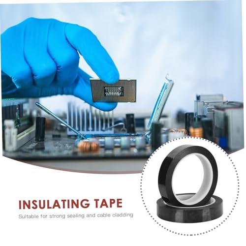 Hohopeti 2 Rollen Hitzebeständiges Isolierband Schwarz Anti static Tape Elektriker Klebeband für Elektronik Hohe Isolierung und Verschleißfestigkeit für Innenräume und Haushaltsanwendungen von Hohopeti