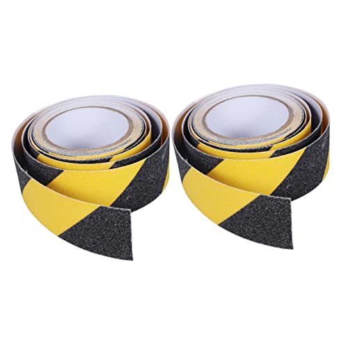 Hohopeti 2 Rollen Rutsch Klebeband Selbstklebend Abriebfest PVC Sicherheitswarnband Schwarz Gelb für Treppenstufen Außentreppe Podest Markierung von Hohopeti
