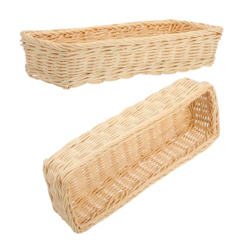 Hohopeti 2 STÜCK Handgefertigter Weißer Rattan Besteckkorb Vielseitiger Küchen Kosmetik Organizer Flacher Schubladenhalter für Messer Gabel Löffel Stilvolle Aufbewahrung für Besteck und Hohopeti 2 STÜCK Handgefertigter Weißer Rattan Besteckkorb Vielseitiger Küchen Kosmetik Organizer Flacher Schubladenhalter für Messer Gabel Löffel Stilvolle Aufbewahrung für Besteck und von Hohopeti