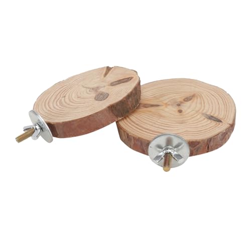 Hohopeti 2 STÜCK Vogel Sitzstangen aus Natürlichem Kiefernholz Teiliges Stabile Vogelstandbretter mit Robustem Stehpfosten Langlebiges Vogelzubehör für Wellensittiche und Zufällige Farbe von Hohopeti