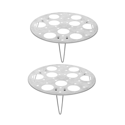 Hohopeti 2 Stück Edelstahl Eier Dampfgarer Gestell Rundes Hitzebeständiges Steamer Rack Multifunktional für Gleichzeitiges Dämpfen und Kochen Platzsparend Langlebig und Stabil von Hohopeti