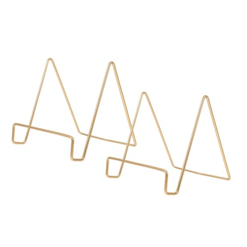 Hohopeti 2 Stück Gold Metall Display Ständer Tellerhalter Bildhalter Stabile Aufsteller für Bilderrahmen Dekorative Platten und Kochbücher Tischständer von Hohopeti