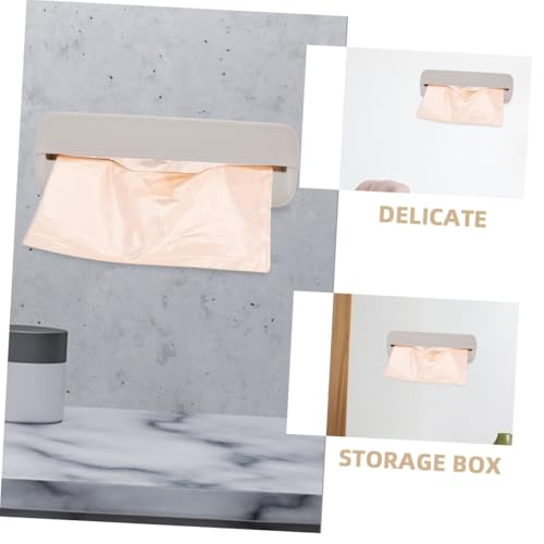 Hohopeti 2 Stück Großer Wandhalterung Müllsäcke Spender Kunststoff Beutelhalter Küchenabroller Abfallbeutel Organizer Weiß für Einfache Entnahme und Platzsparende Aufbewahrung von Hohopeti