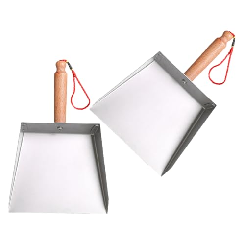 Hohopeti 2 Stück Kinderkleine Kehrschaufel aus mit Holzgriff Leichtes Robustes Mini Kehrblech für Tisch und Kamin Handliche Ascheschaufel für Schnelle und Langlebig von Hohopeti