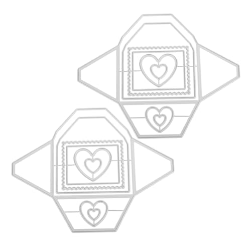 Hohopeti 2 Stück Metall-schneideformen Herzbrief Umschlag Stanzschablonen für DIY Karten Scrapbooking Album Basteln Präzise Schneidwerkzeuge aus Robustem Kohlenstoffstahl von Hohopeti