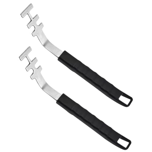 Hohopeti 2 Stück Multifunktionaler Edelstahl Grillrostheber Hitzebeständig und Rutschfest Sicherer Greifer für Grillrost und Bbq Geeignet für Gasgrill Outdoor Camping und Ofen Praktisches von Hohopeti