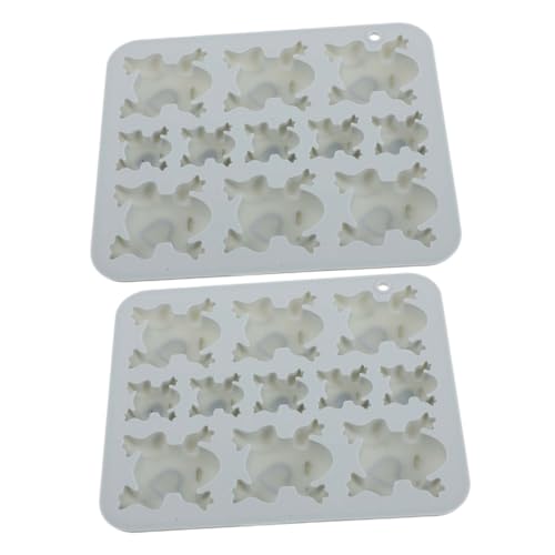 Hohopeti 2 Stück Silikon Backform Frosch Fach Flexible Hitzebeständige Fondant und Formen für Kuchen Epoxidharz Kinderfreundlich Antihaftbeschichtet Wiederverwendbar Blau von Hohopeti
