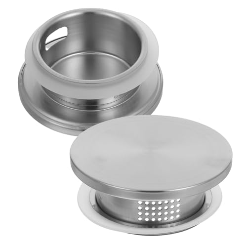 Hohopeti 2 Stück Teiliges Edelstahl Karaffen Deckel mit Doppeltem Ausguss und Sieb Küchenkrugverschluss für Teeblätter Filterung und Fruchtsaft Staubdicht und Geeignet für Wasserkrüge und von Hohopeti