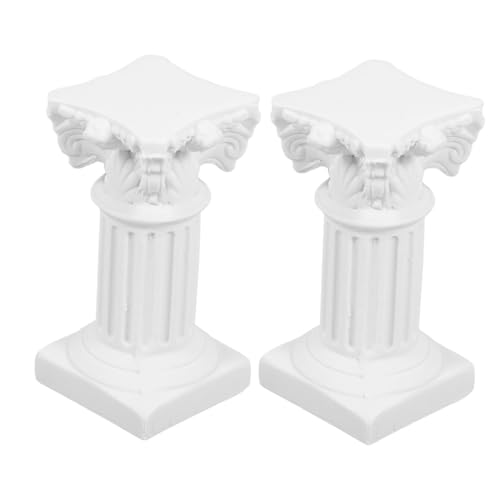 Hohopeti 2 Stück Teiliges Römische Säule Kerzenhalter aus Hitzebeständigem Harz Kleine Dekorative Tischdekoration für Wohnzimmer Stilvolle Wohnaccessoires Robust und Elegant als von Hohopeti