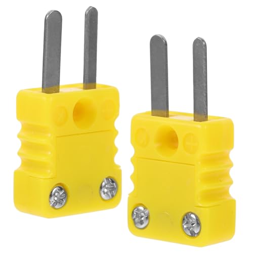 Hohopeti 2 Stück Thermoelement Stecker Adapter K Thermocouple Kabelverbinder Kompakt Leicht Robust für Temperaturmessung von Luft und Gas Einfach zu Ersetzen von Hohopeti