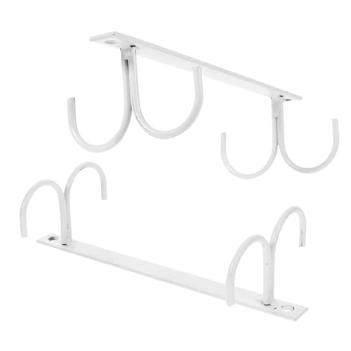 Hohopeti 2 Stück Unterbau Becherhalter aus Robustem Minimalistischer Küchenhänger für Tassen Platzsparender Hängeregale Organizer Weiß mit Haken für Saubere Küchenordnung von Hohopeti