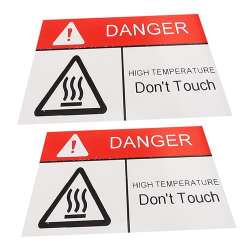 Hohopeti 2 Stück Warnetiketten für Heiße Oberflächen Hochtemperatur Aufkleber Haftend Warnhinweis Industrie Küchengeräte Verbrennungsgefahr Vermeiden von Hohopeti