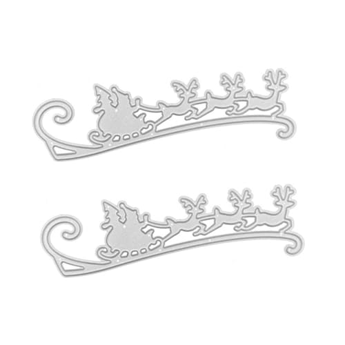 Hohopeti 2 Stück Weihnachts Schlitten Stanzformen Teilig Carbonstahl Schneideisen Langlebig für Scrapbooking Kartenherstellung DIY Basteln Weihnachten von Hohopeti