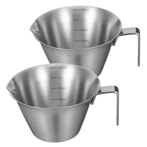 Hohopeti 2 Stücke Espresso Messbecher mit Doppel Ausguss V Förmiger Ausgießer Kompakt Langlebig und Tropffrei für Präzise Espresso Shots und Mobile Kaffeeliebhaber von Hohopeti