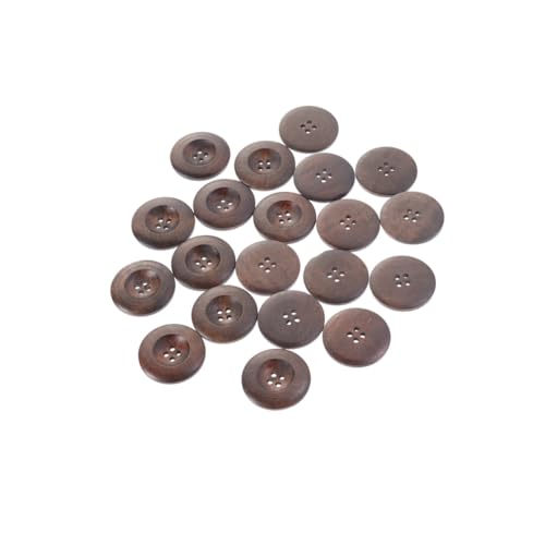 Hohopeti 20 Stück Holzknöpfe Rund mit Löchern Dunkelbraun Robuste Dekoknöpfe für Nähen Basteln Scrapbooking DIY Handarbeit Vintage Stil Hohopeti 20 Stück Holzknöpfe Rund mit Löchern Dunkelbraun Robuste Dekoknöpfe für Nähen Basteln Scrapbooking DIY Handarbeit Vintage Stil von Hohopeti