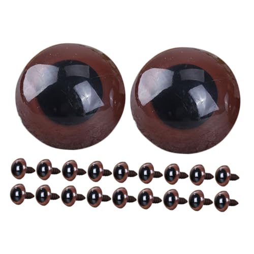 Hohopeti 20 Stück Sicherheitsaugen Kunststoff Braun für DIY Amigurumi Puppen Häkeltiere Basteln Plüschtiere Teddybären Spielzeugaugen mit Unterlegscheiben Lebensecht Funkelnd von Hohopeti