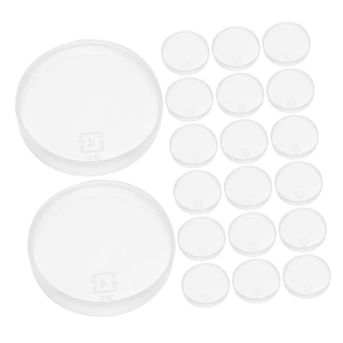 Hohopeti 20 Stück Transparente Wiederverwendbare Kunststoff Klebeplatten Teilig Kleine Runde Präzisions Klebedispenser für Papierquilling Leicht zu Reinigen Multifunktional für DIY von Hohopeti