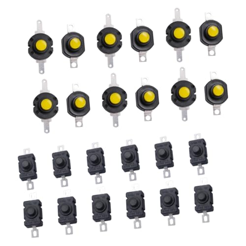 Hohopeti 24 Stück Teiliges Mini druckknopf schalter Taschenlampen Selbstsichernder Push button Robustes Kunststoff messing material Zuverlässige Bedienung für DIY elektronik und Hohopeti 24 Stück Teiliges Mini druckknopf schalter Taschenlampen Selbstsichernder Push button Robustes Kunststoff messing material Zuverlässige Bedienung für DIY elektronik und von Hohopeti