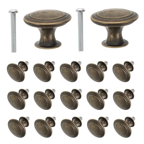 Hohopeti 24 Stück Vintage Schubladenknöpfe aus Robustem Zinklegierung Teiliges Antik Bronzefarbene Möbelgriffe für Schuhschrank Kommode und Küchenschränke Langlebige Dekorative Türknäufe von Hohopeti