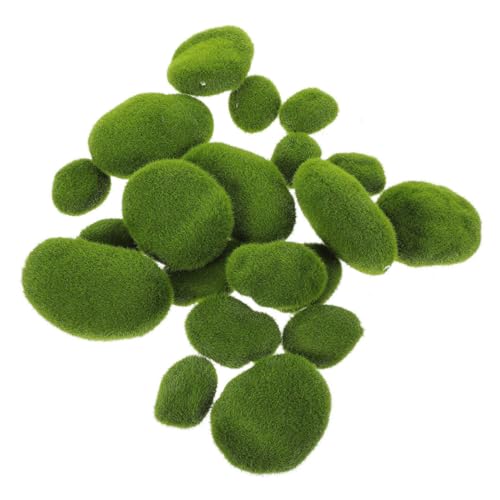 Hohopeti 25 Stück Teiliges Künstliche Moossteine in Dauerhaft Grün und Pflegefrei Dekorative Mooskugeln für Feengärten Blumenarrangements Bonsai und Sowie Außenbereiche von Hohopeti
