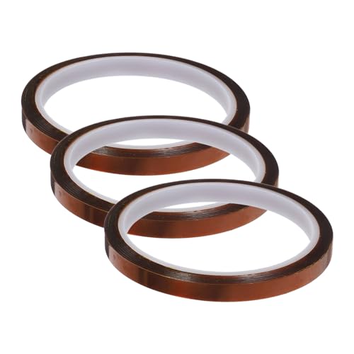 Hohopeti 3 Rollen Hitzebeständiges Polyimid Klebeband Temperaturbeständig für Sublimation Druck Wärmeübertragung Vinyl Elektronik Isolierband Langlebig und Vielseitig Einsetzbar von Hohopeti