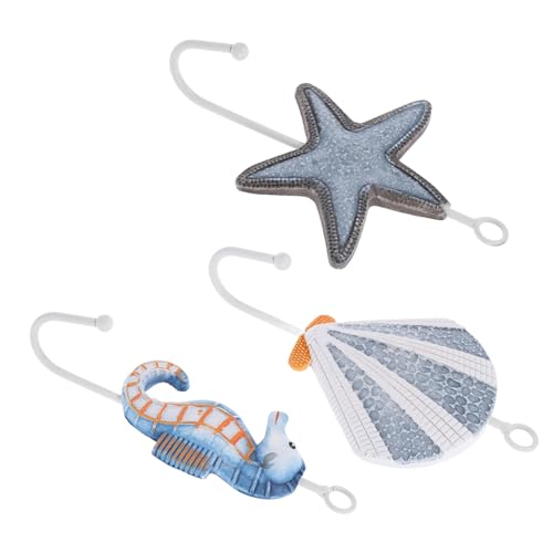 Hohopeti 3 Stück Mediterrane Wandhaken aus Resin und Metall Nautische Deko mit Seestern Muschel für Handtücher Mäntel Schlüssel Wohnzimmer Badezimmer Hohopeti 3 Stück Mediterrane Wandhaken aus Resin und Metall Nautische Deko mit Seestern Muschel für Handtücher Mäntel Schlüssel Wohnzimmer Badezimmer von Hohopeti