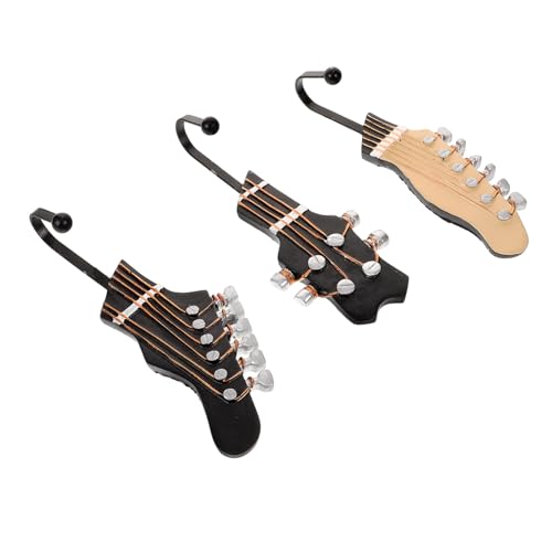 Hohopeti 3 Stück Musik Wandhaken aus Harz Gitarrenform Schlüsselhaken Wohnraumorganisation Raumersparnis Wanddeko für Musikliebhaber von Hohopeti