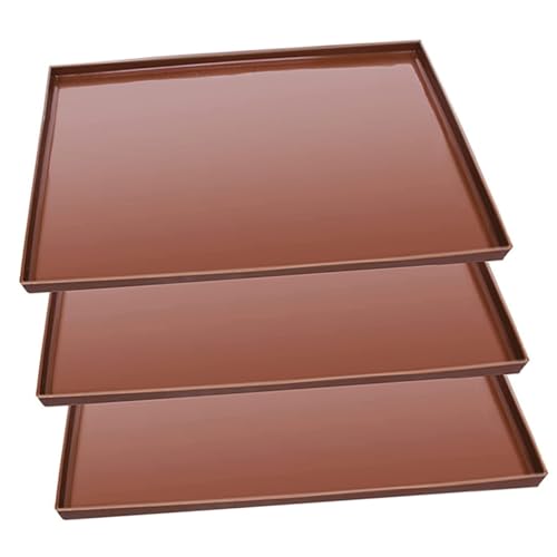 Hohopeti 3 Stück Silikon Dehydrator Matte Rand Wiederverwendbare Hitzebeständige Trocknungsmatte für Gemüse Obst Fleisch Langlebig und Leicht zu Reinigen Geeignet für Dörrgeräte und von Hohopeti