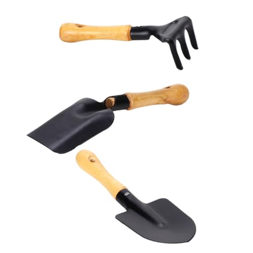 Hohopeti 3 Stück Teiliges Gartenwerkzeug Mini Schaufeln Rechen Bonsai Pflanzwerkzeuge Pädagogisches Gartenspielzeug für Mädchen Jungen von Hohopeti