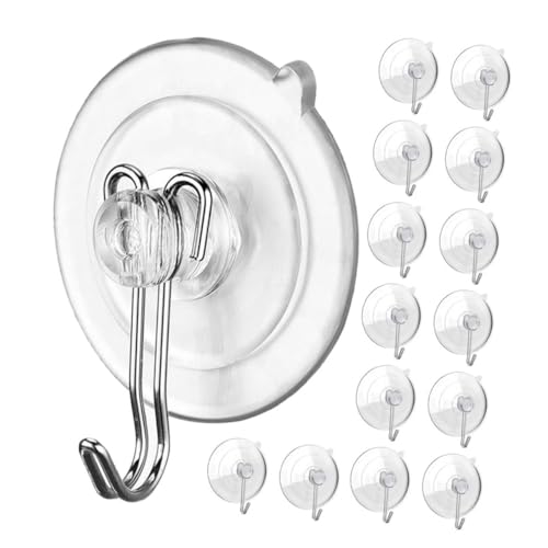Hohopeti 30 Stück Transparente Extra Dicke Saugnapfhaken mit Hoher Tragkraft Wiederverwendbar Starke Haftung für Glas Fliesen Fenster Bad Küche und Dusche Zuverlässige Organisation von Hohopeti