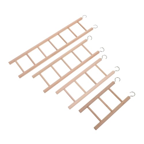 Hohopeti 4 Stück Teiliges Holzleiter Vögel Kletterspielzeug aus Natürlichem Holz für Papageien Sittiche und Wellensittiche Kauspielzeug Vogelzubehör für Käfig und Vogelhaus zur von Hohopeti