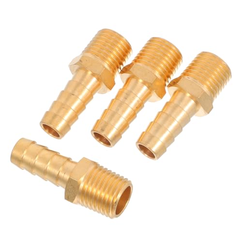 Hohopeti 4 Stück Teiliges Messing Schlauchadapter Npt zu Schlauchanschluss Barb Endstück Korrosionsbeständig Vielseitig für Bewässerung Industrie Luftsysteme von Hohopeti