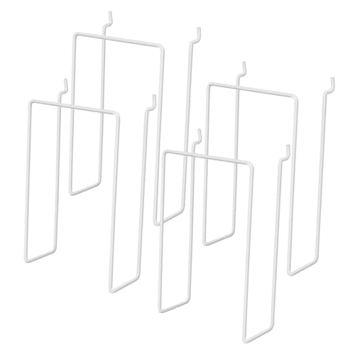 Hohopeti 4 Stück Teiliges Metall Wandregal Weiß Robuster Pegboard Organizer mit Flexiblen Haken für Problemloses Umplatzieren Vielseitiges Aufbewahrungsrack für Büro Werkstatt und Zuhause von Hohopeti