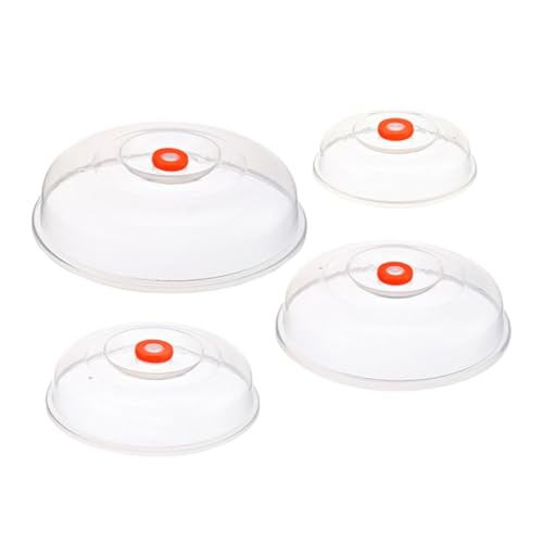 Hohopeti 4 Stück Teiliges Mikrowellen abdeckset aus Transparentem Hitzebeständigem Material Spritzschutz Mikrowellenhaube zur Frischhaltung und Schutz vor Fettspritzern Leicht und von Hohopeti