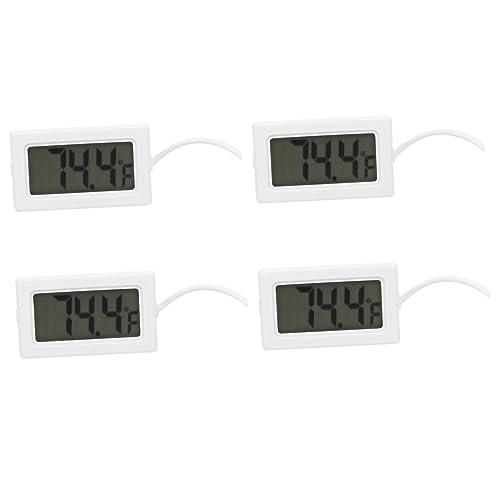 Hohopeti 4 Stück Teiliges Professioneller Aquarien Thermometer für Präzise Temperaturmessungen Innenräumen Weiß Messwerkzeug für Wasser und Raumtemperatur für Aquarien und Pools von Hohopeti