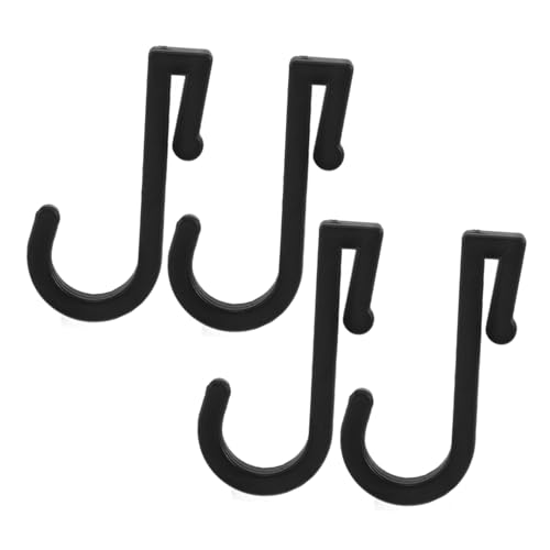 Hohopeti 4 Stück Teiliges Schwarze Kunststoff wandhaken Stabile Kleine Haken für Schranktüren und Ablagen Modernes Design Vielseitig Einsetzbar zum Aufhängen von Handtüchern und Utensilien von Hohopeti