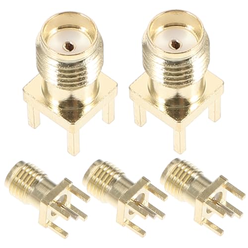 Hohopeti 5 Stück Teiliges Sma buchse Vertikaler Koaxialadapter Lötverbinder mit Stabilem Metallgehäuse für Hochfrequenzverbindungen Wlan Antennen und Elektronikgeräte von Hohopeti