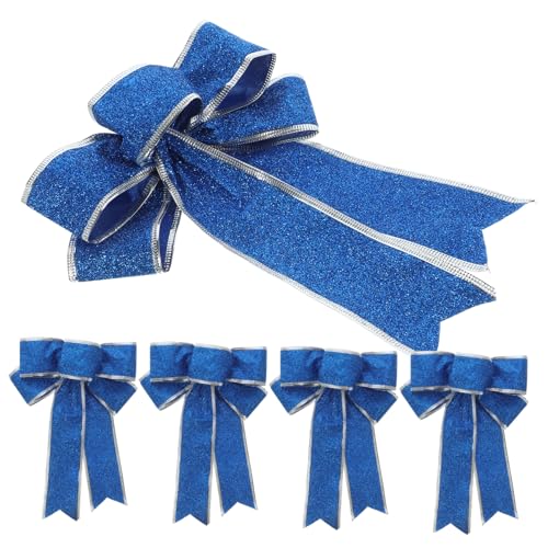 Hohopeti 5 Stück Teiliges Weihnachtsband Glitzernde Stoffschleifen Fertige Geschenkknoten Robuste Christbaumschmuck Bögen in Blau Vielseitig für Geschenke Türen Wände und Festdekorationen Hohopeti 5 Stück Teiliges Weihnachtsband Glitzernde Stoffschleifen Fertige Geschenkknoten Robuste Christbaumschmuck Bögen in Blau Vielseitig für Geschenke Türen Wände und Festdekorationen von Hohopeti