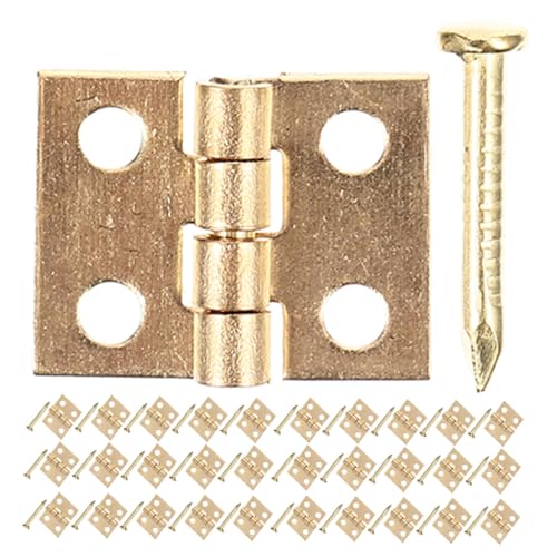 Hohopeti 50 Sätze Mini Messing Scharniere mit Schrauben für Möbelbeschläge Kompakte Flache Klappscharniere für Schmuckkästen Holztruhen und DIY Bastelprojekte Vintage Messingoptik Hohopeti 50 Sätze Mini Messing Scharniere mit Schrauben für Möbelbeschläge Kompakte Flache Klappscharniere für Schmuckkästen Holztruhen und DIY Bastelprojekte Vintage Messingoptik von Hohopeti