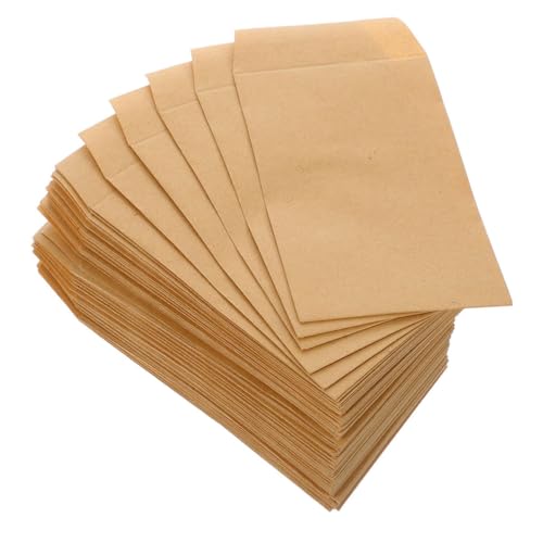 Hohopeti 50 Stück Kraftpapier Umschläge Selbstklebend für Saatgut Verpackung Kleine Aufbewahrungsbeutel mit Beschreibbarer Oberfläche zur Lagerung und Organisation Kleiner Gegenstände von Hohopeti